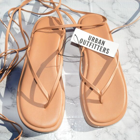 Urban Outfitters Platform Thong Wrap Sandals Size 9M - Picture 2 of 10